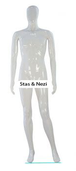 Plastic mannequin female robot white gloss glass stand
